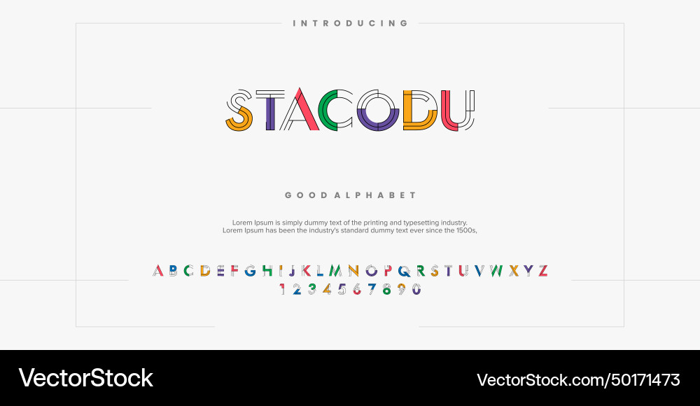 Stacodu modern abstract digital alphabet font Stacodu modern abstract digital alphabet font vector image
