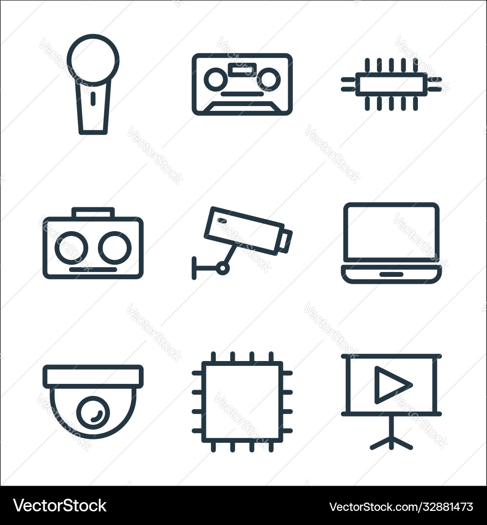 Technology line icons linear set quality Technology line icons linear set quality vector image