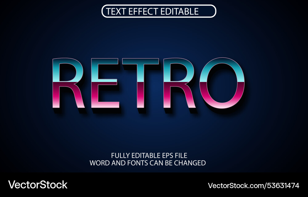 3d text effect retro editable 3d text effect retro editable vector image