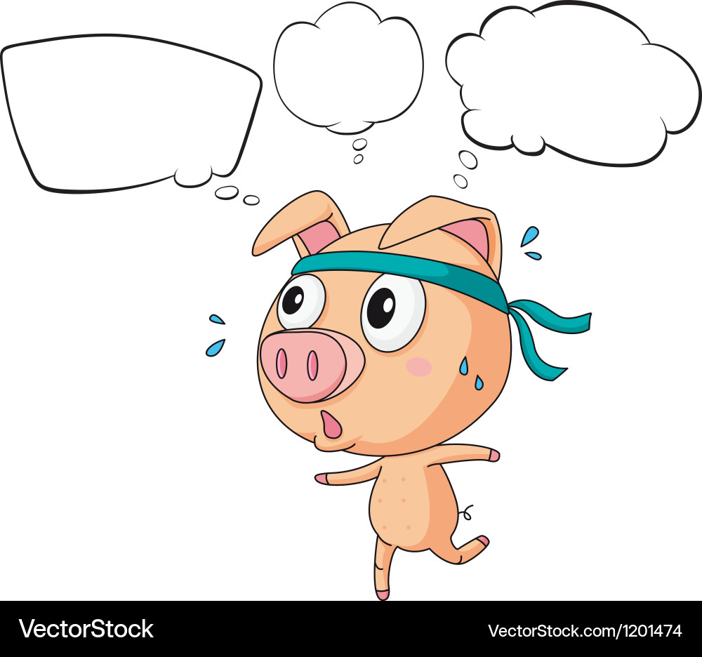 A pig exercising with empty callouts vector image