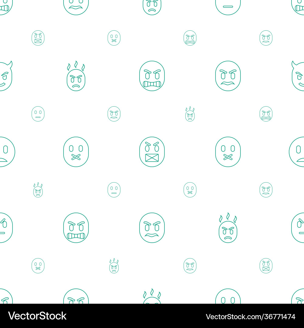 Angry icons pattern seamless white background Vector Image
