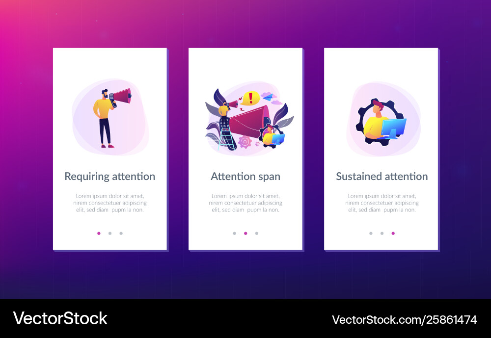 Attention App Interface Template Vector Image