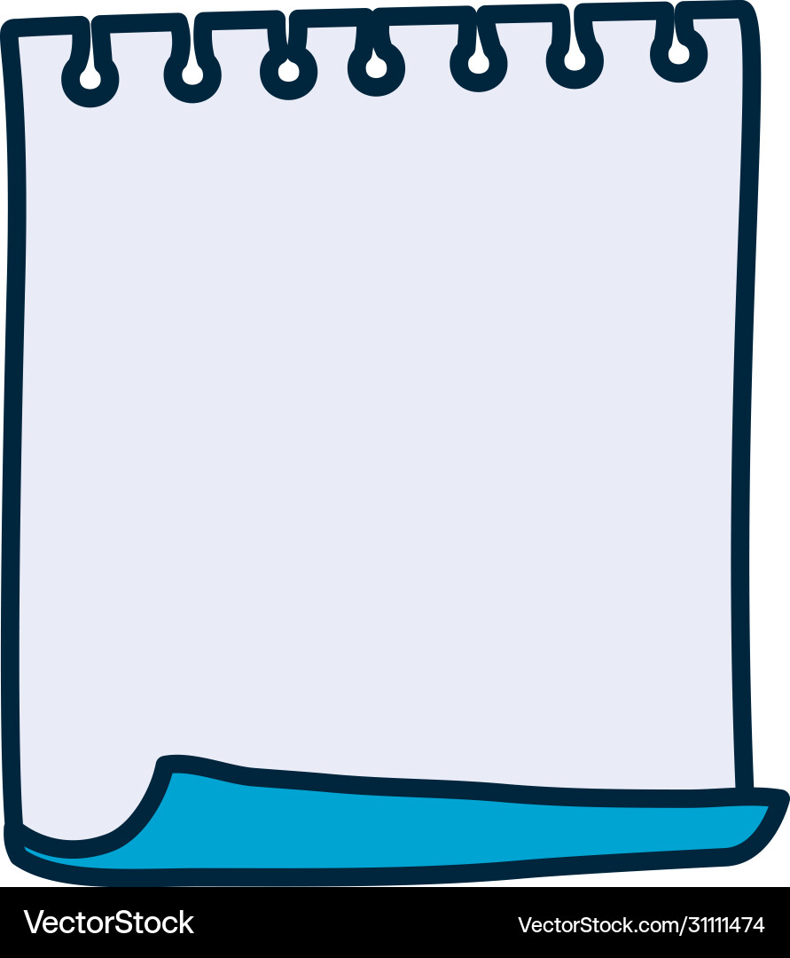 Blank notebook page icon line and fill style vector image