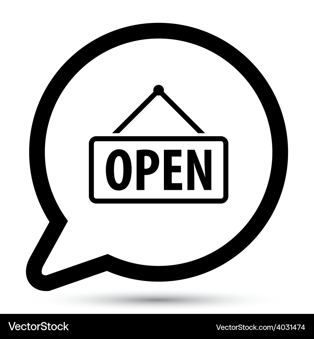 Bubble with open board icon Vector Image