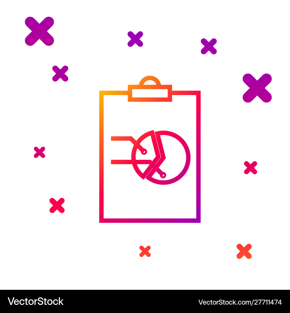 Color line clipboard with graph chart icon Color line clipboard with graph chart icon vector image