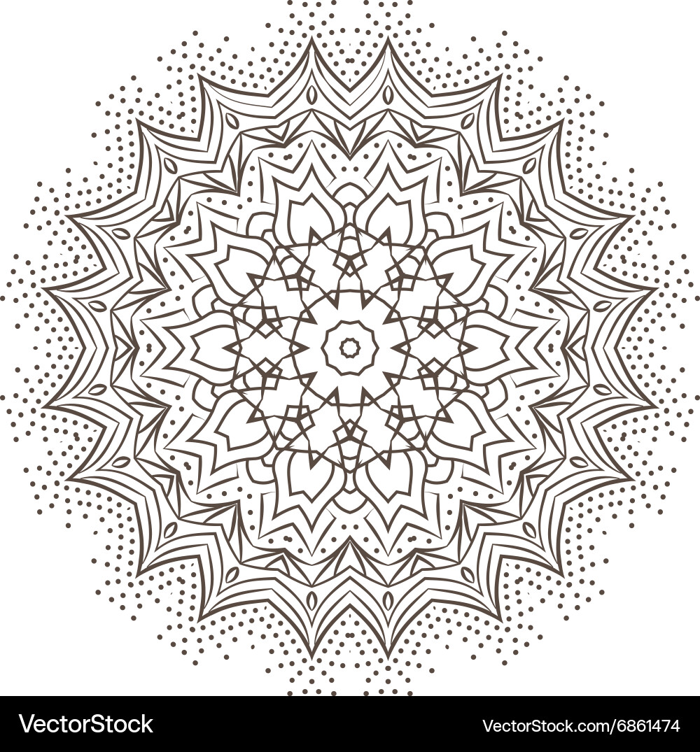 Ethnische fractal mandala Meditation sieht aus wie Vektorbild