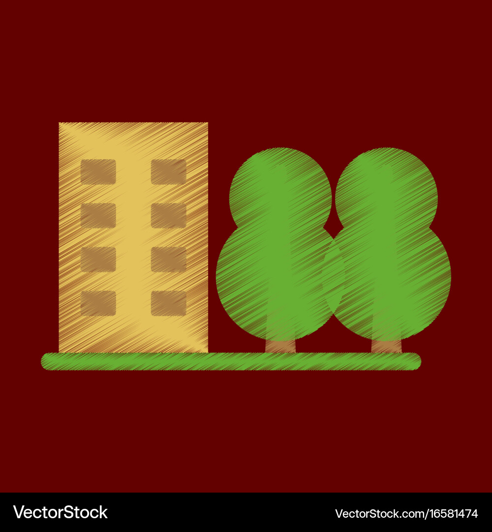Flat icon in shading style multi-storey building Vector Image