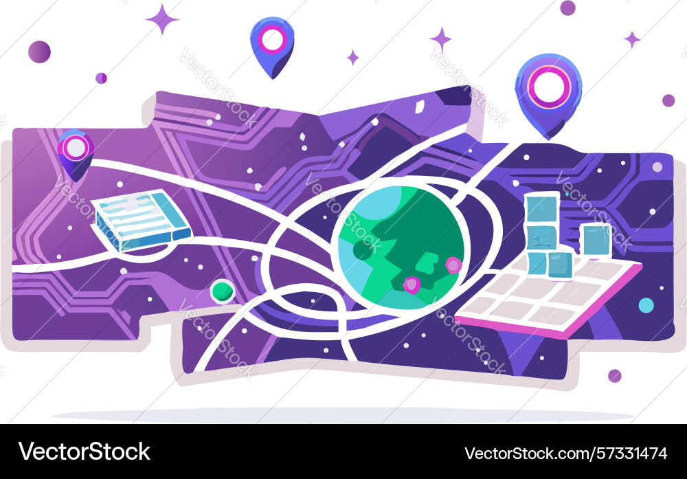 Global connectivity mapping location intelligence Vector Image