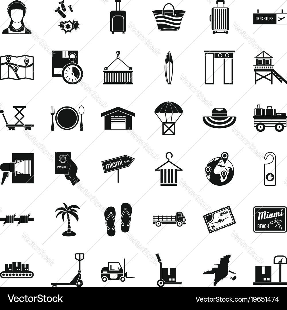 Handling icons set simple style Vector Image