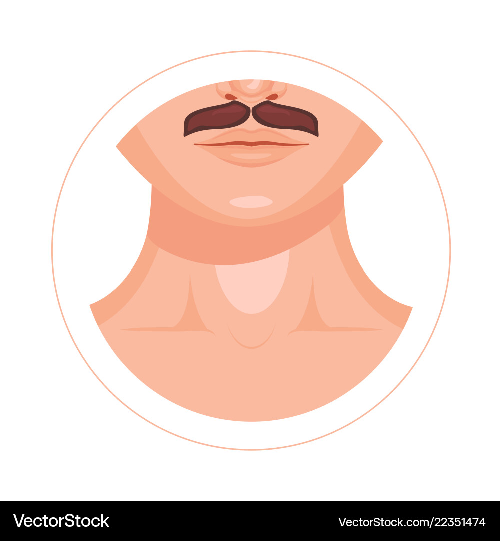 Human throat collarbone lips nose and mustache Human throat collarbone lips nose and mustache vector image