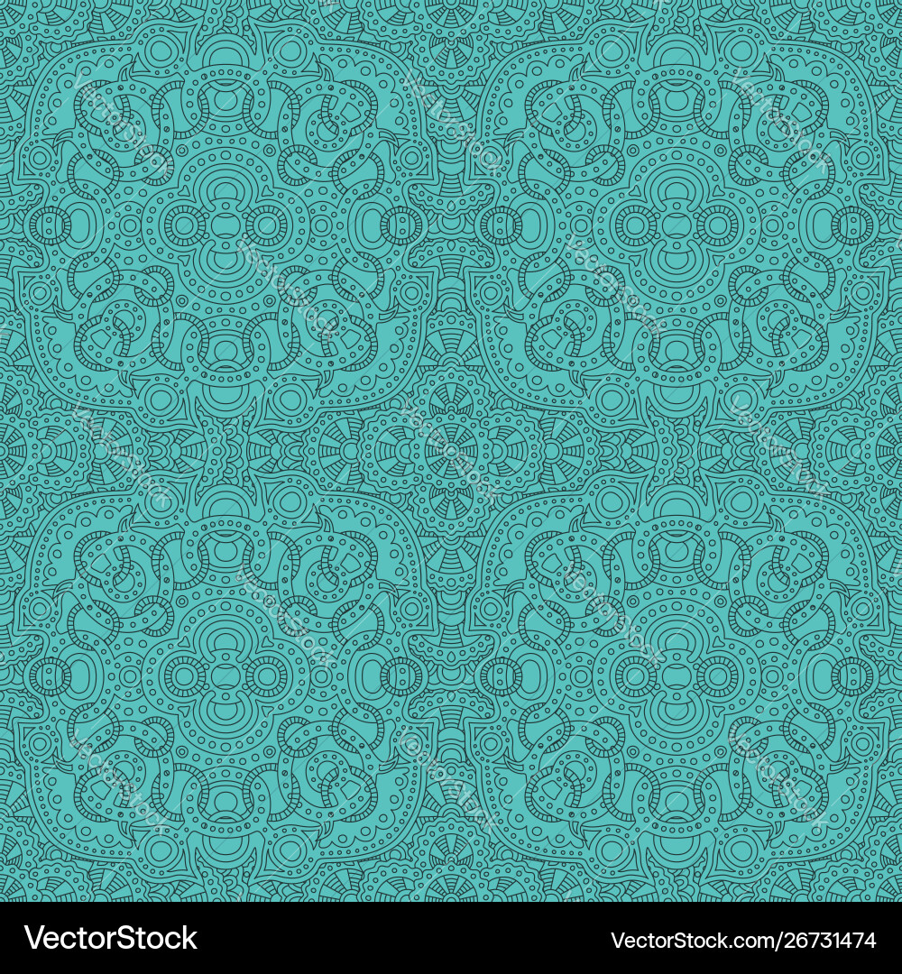 Linear art with blue mechanical seamless pattern Linear art with blue mechanical seamless pattern vector image