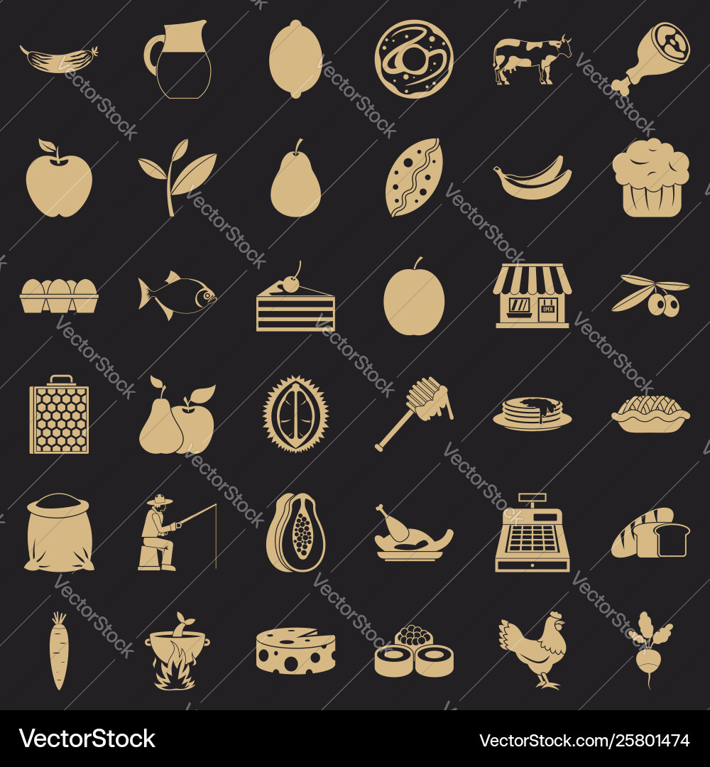 Livelihood icons set simple style Vector Image