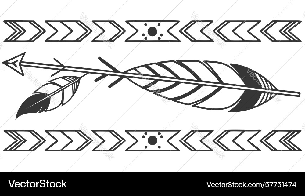 Modern chevron arrow pattern border design vector image