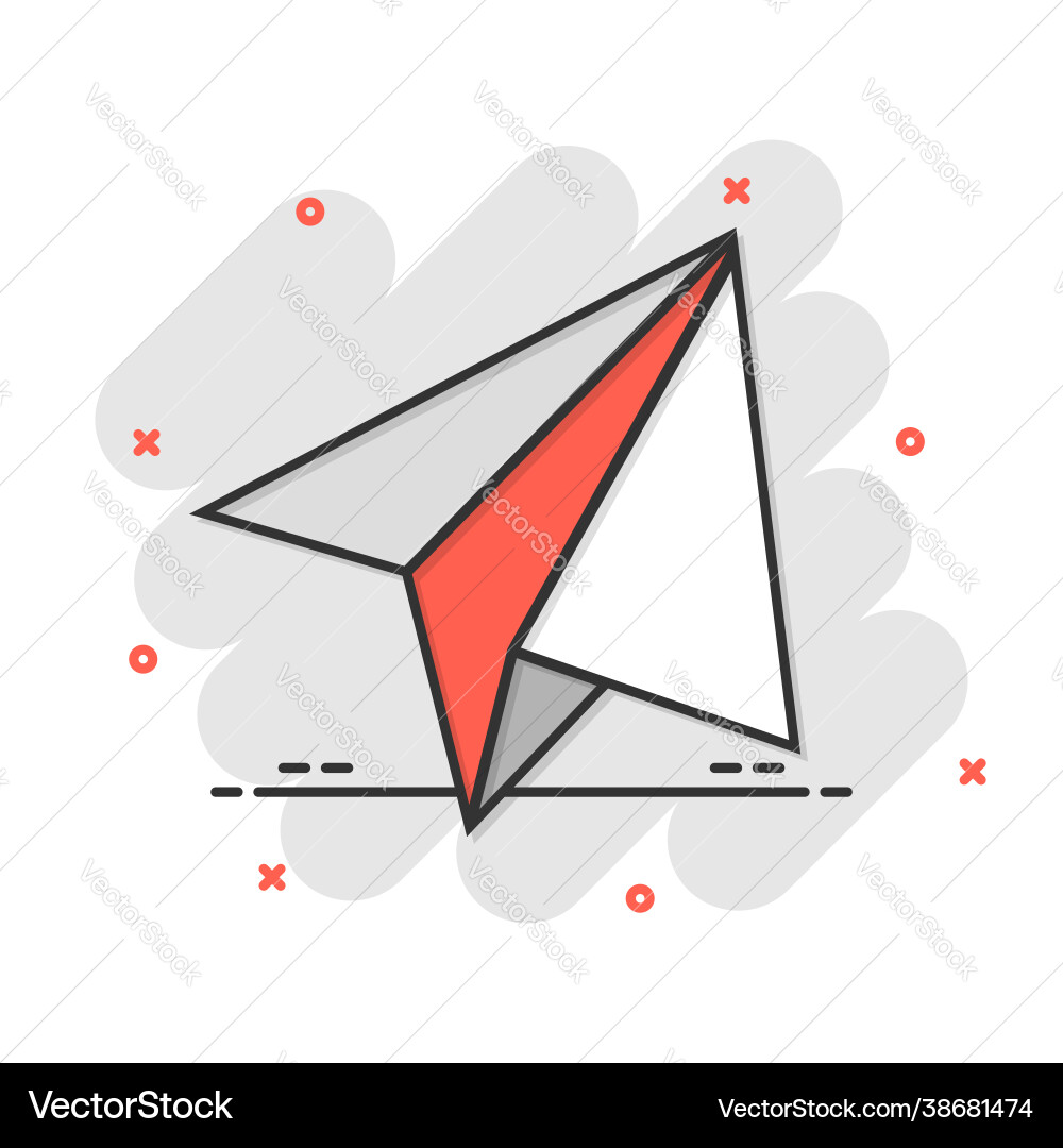 Paper plane icon in comic style sent message Paper plane icon in comic style sent message vector image
