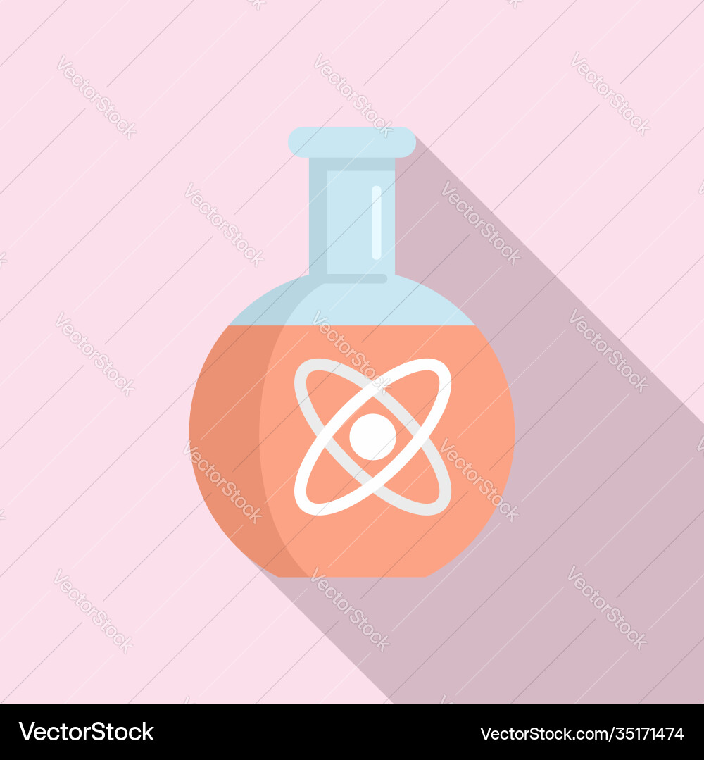 Physics flask icon flat style Vector Image
