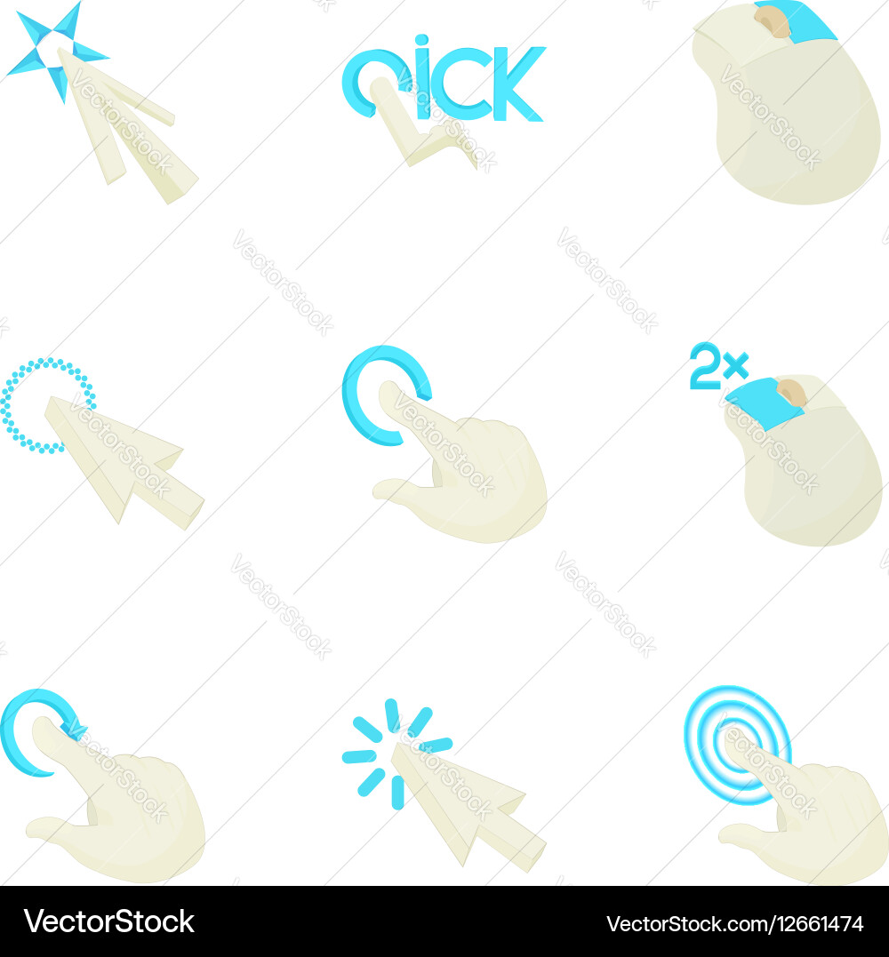 Pointer icons set cartoon style vector image