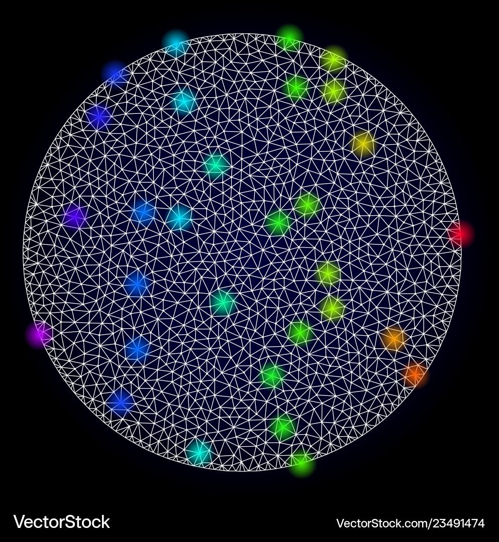 Polygonal mesh filled circle with spectrum Polygonal mesh filled circle with spectrum Vector Image
