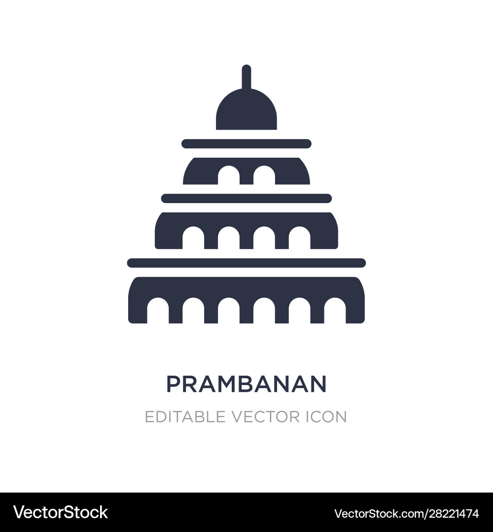 Prambanan icon on white background simple element Prambanan icon on white background simple element vector image