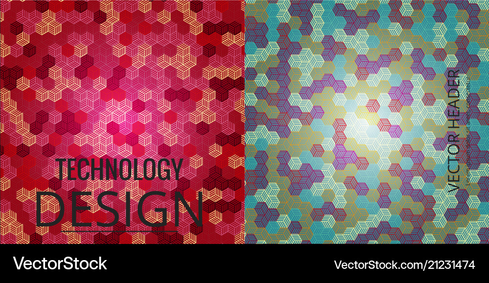 Set of geometric pattern abstract background vector image