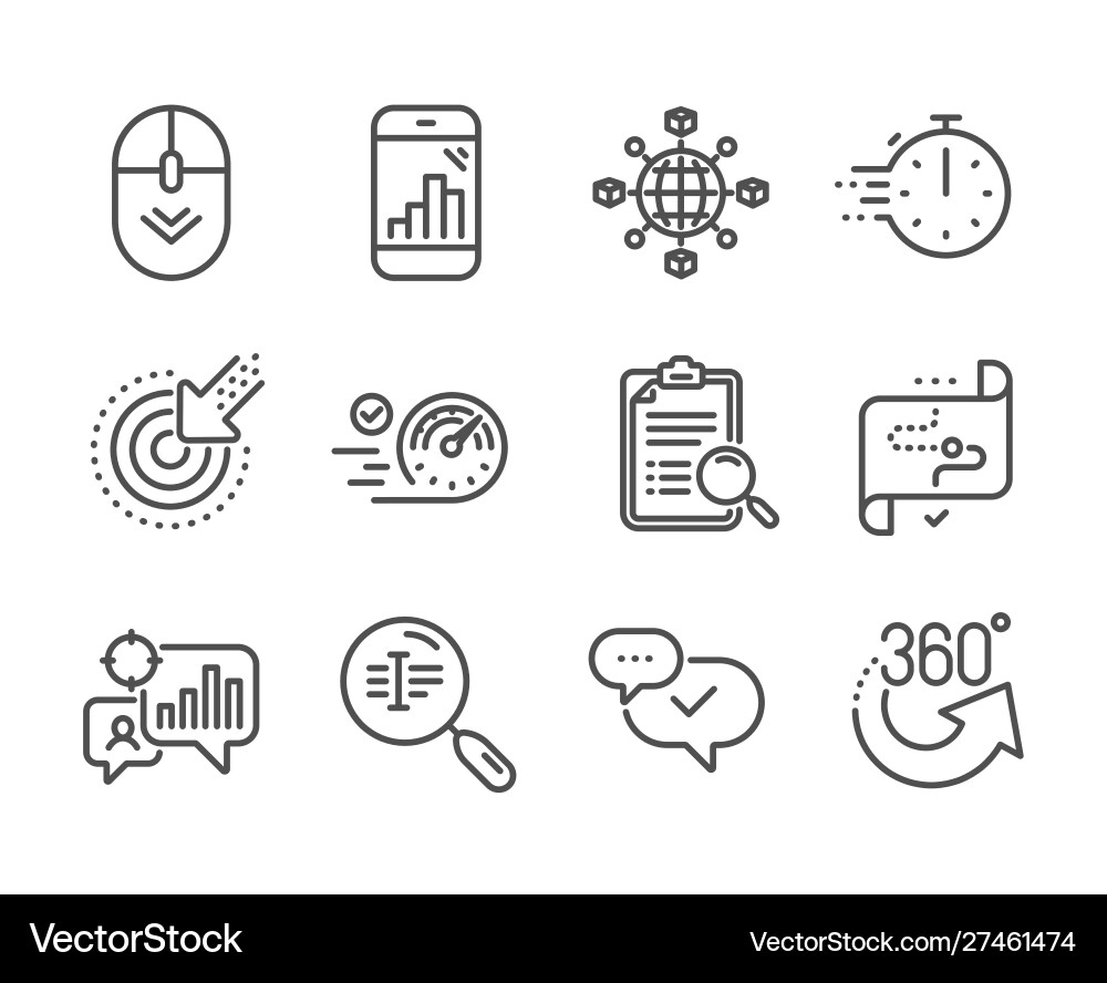 Set technology icons such as scroll down Set technology icons such as scroll down Vector Image