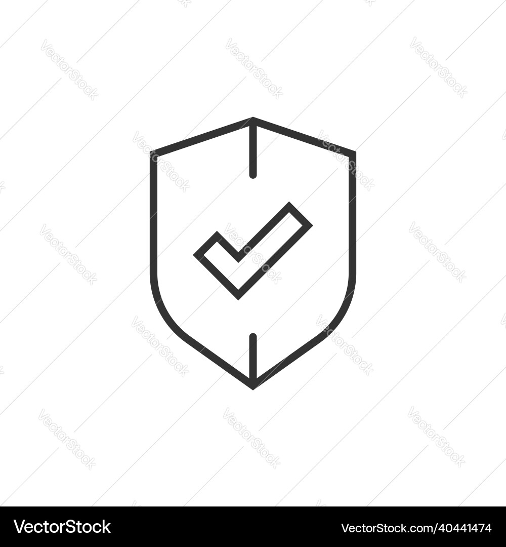 Shield with check mark icon in flat style protect Vector Image