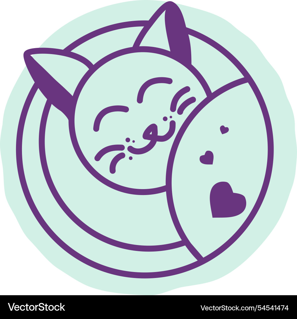 Sleeping cute cat under the blanket Vector Image