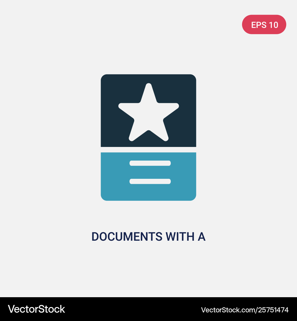 Two color documents with a star icon from user Vector Image