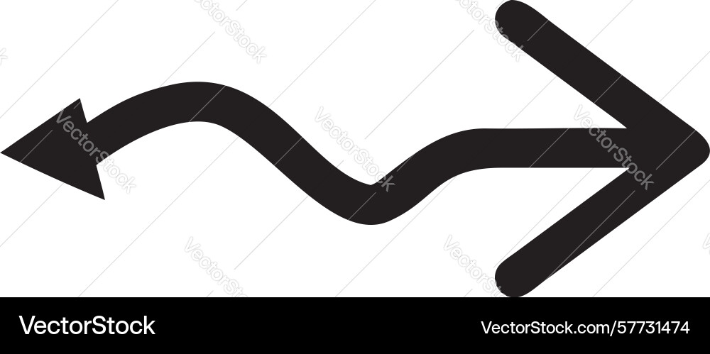 Wavy right-pointing arrow dynamic motion icon vector image