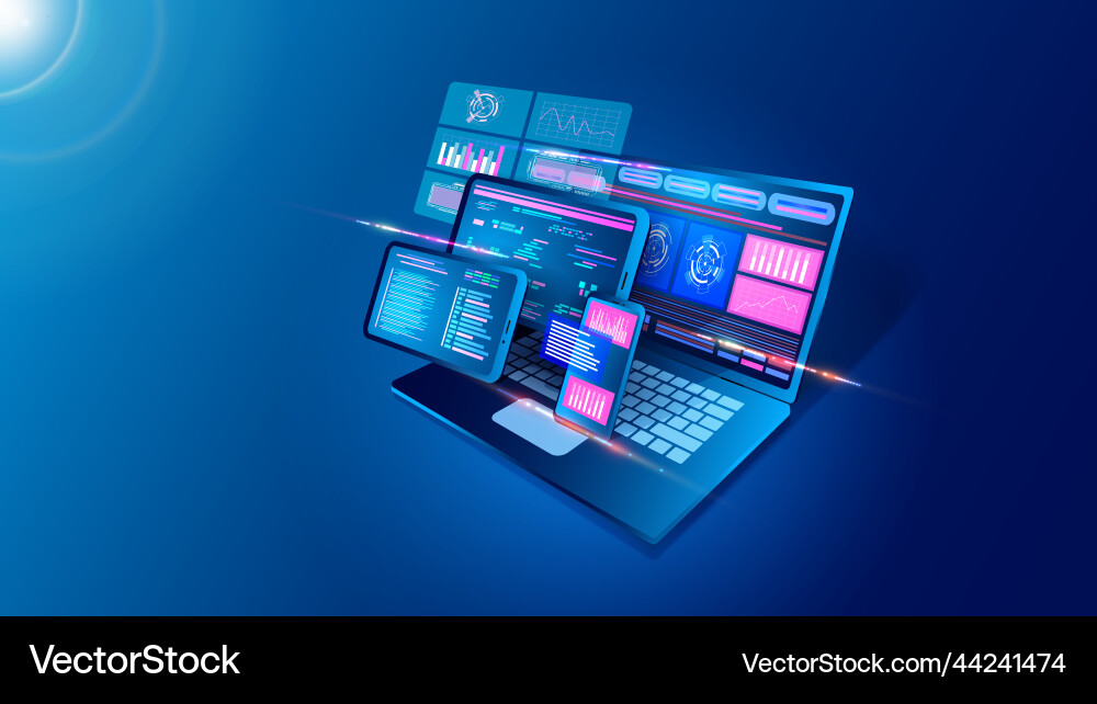 Web app software internet platform digital Web app software internet platform digital vector image
