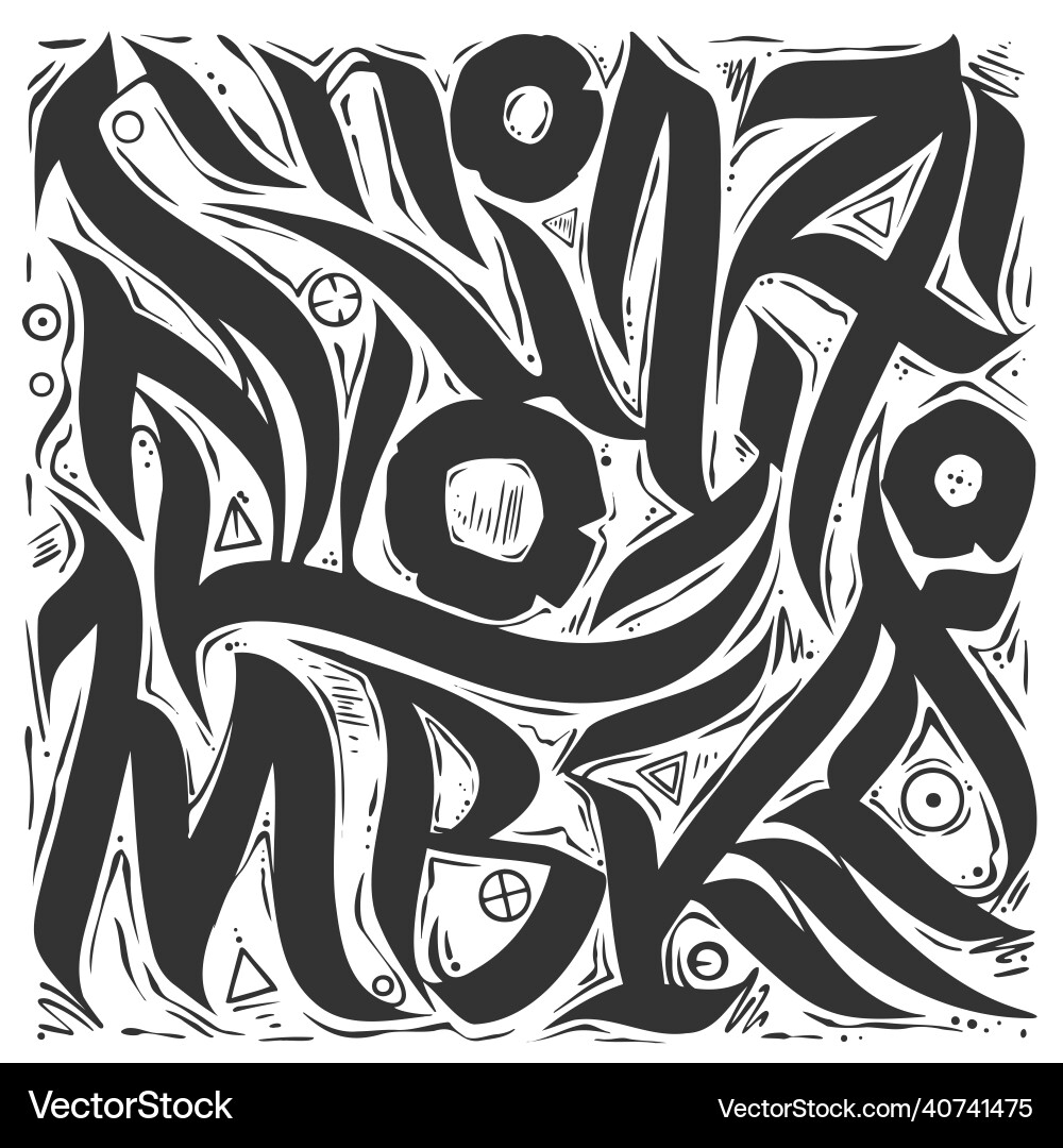 Abstract calligraphic pattern vector image