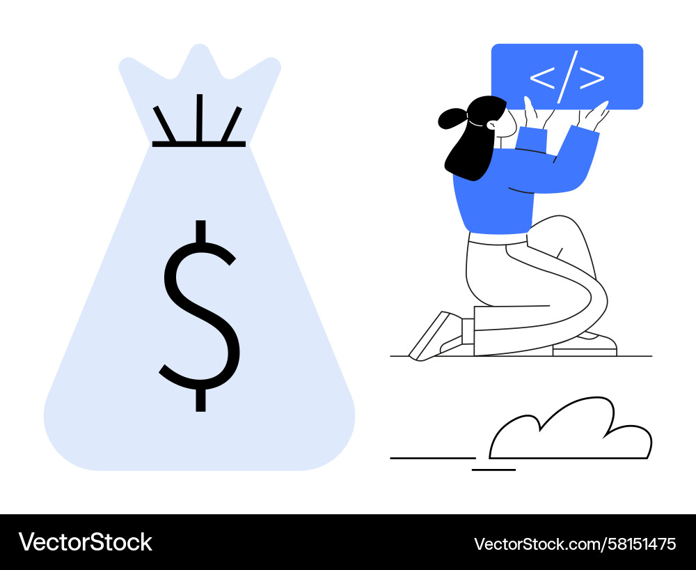 Coding & Finance Concept Vector Image