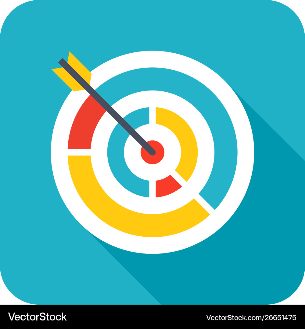 Colored Target Icon with Shadow Vector Image