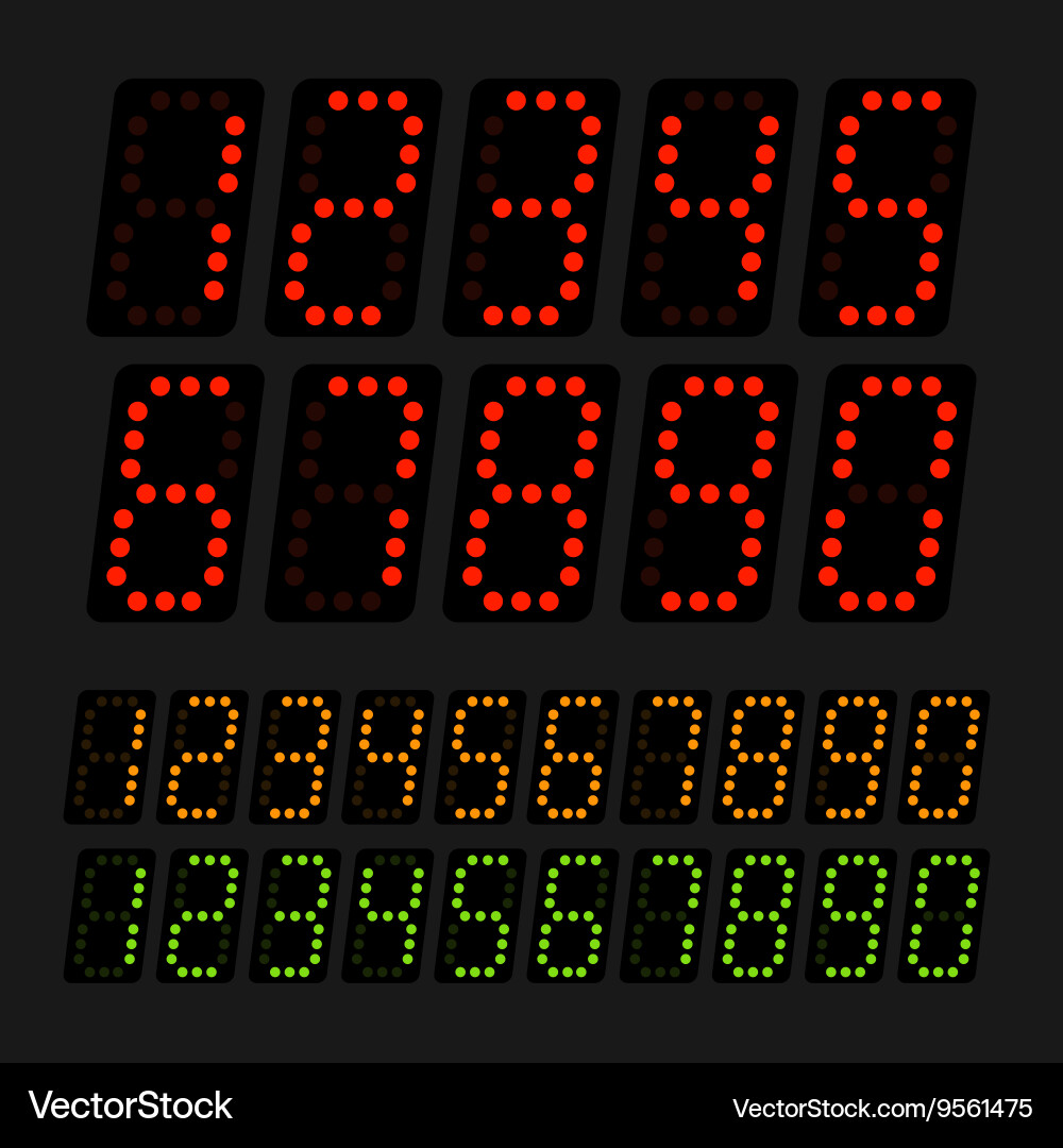 Counter with digits set flat design vector image