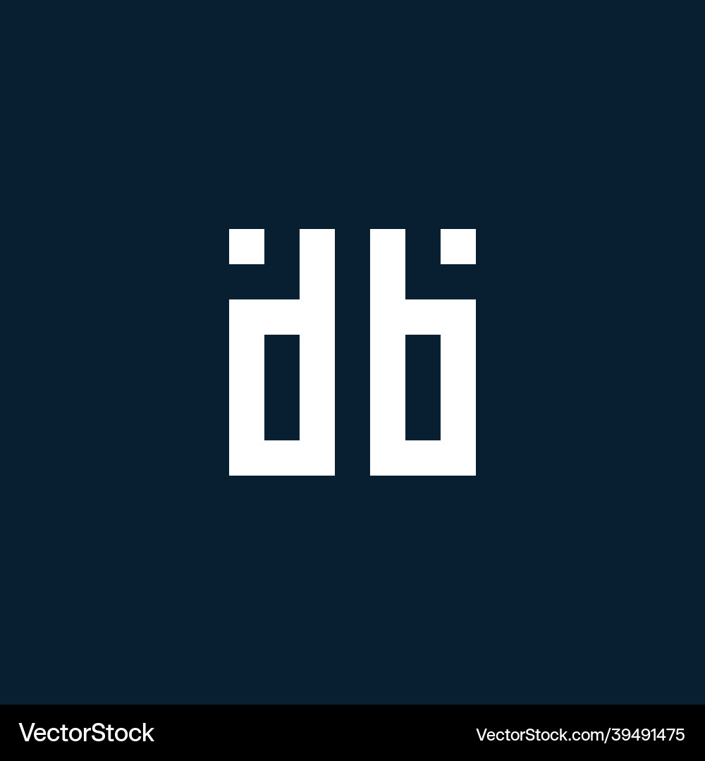 Db initial monogram logo with geometric style vector image