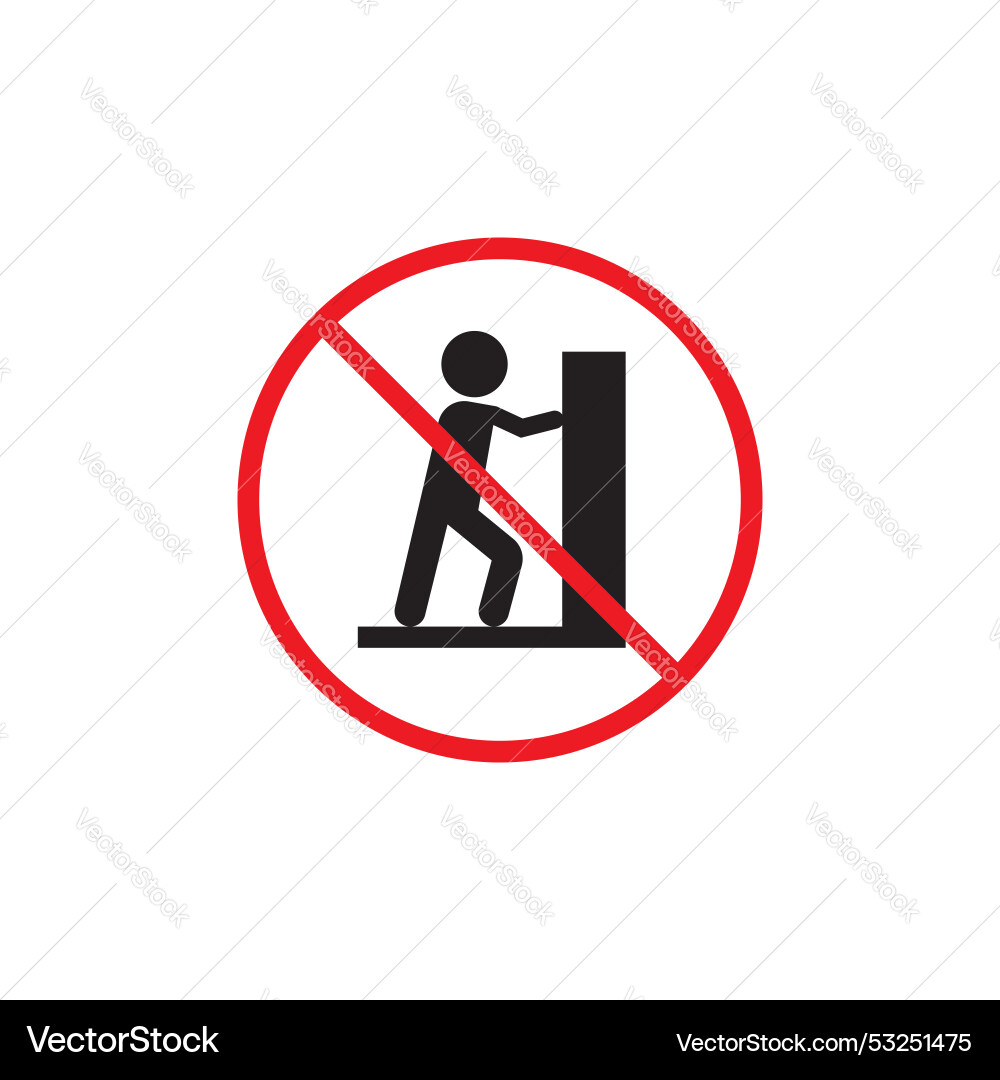 Do not push sign icon set red warning circle Vector Image