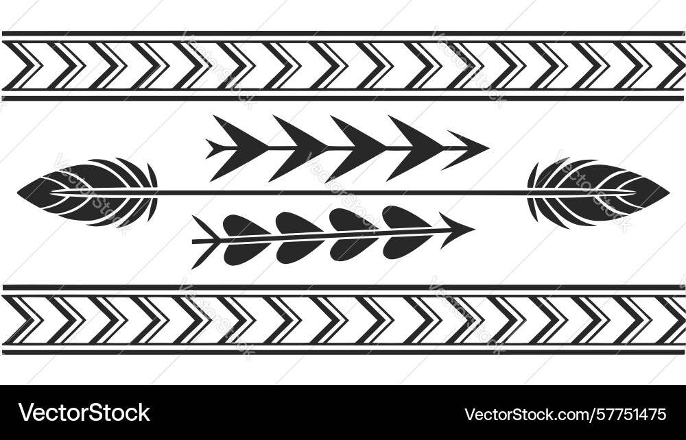 Double arrow geometric border design vector image