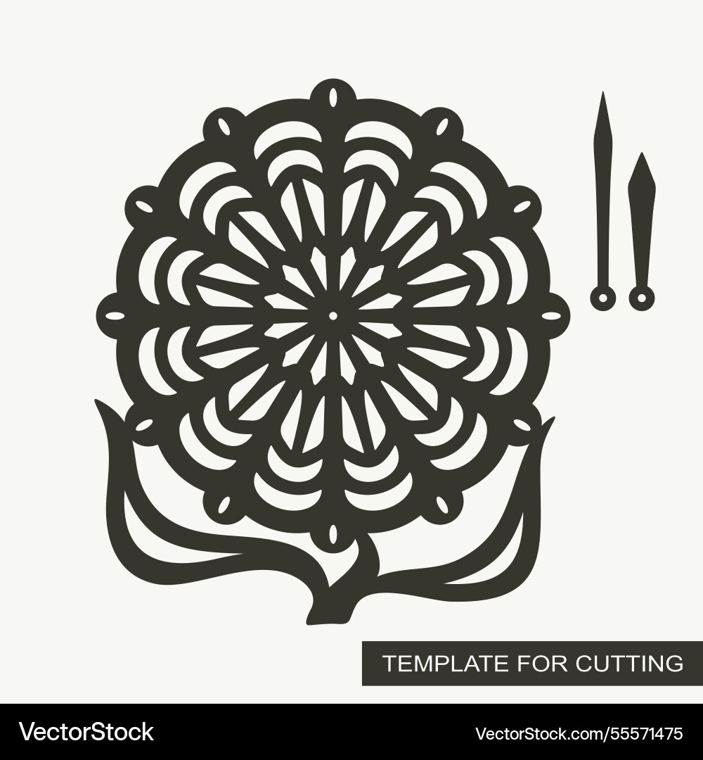 Flower shaped wall clock Royalty Free Vector Image