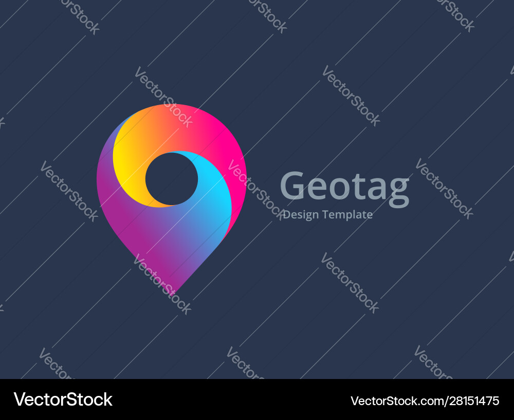 Geotag or location pin logo icon design Geotag or location pin logo icon design vector image