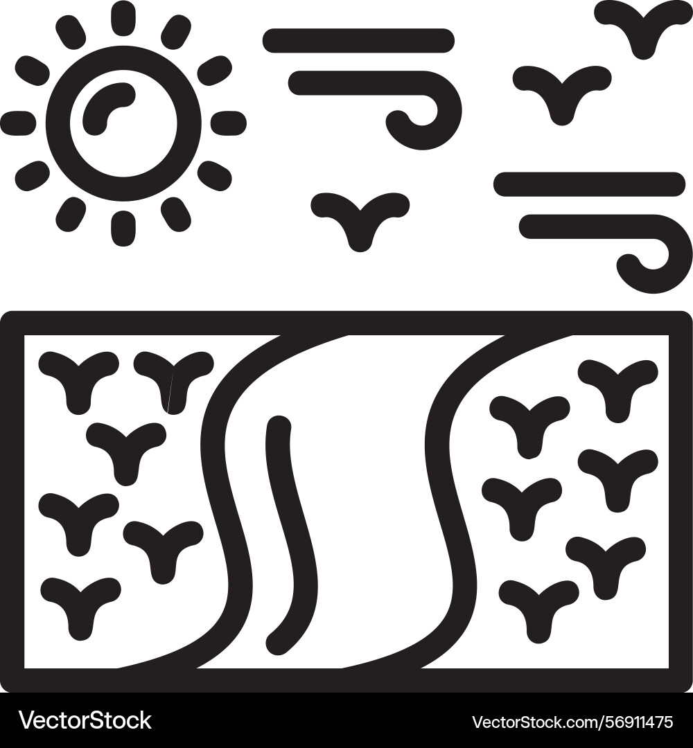 Marsh linear style icon design Vector Image