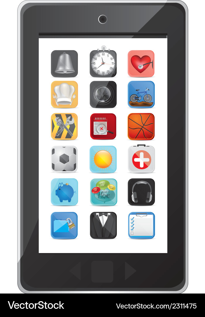 Phone with application icons vector image