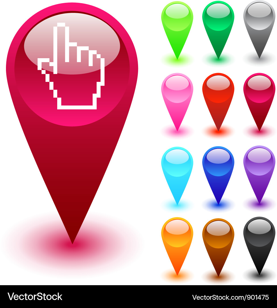 Pixel Hand Button Icon Vector Image