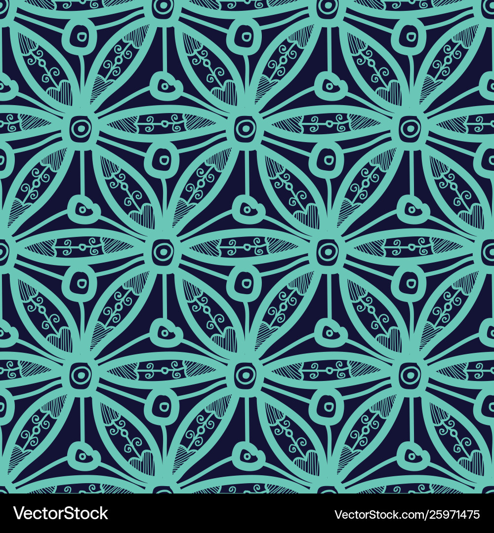 Seamless pattern design with hexagonal lace motif Seamless pattern design with hexagonal lace motif Vector Image