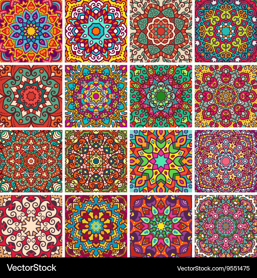 Set of ethnic patterns Vector Image