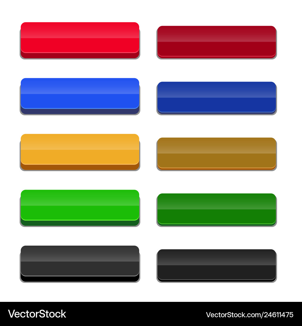 Shiny web push buttons set vector image