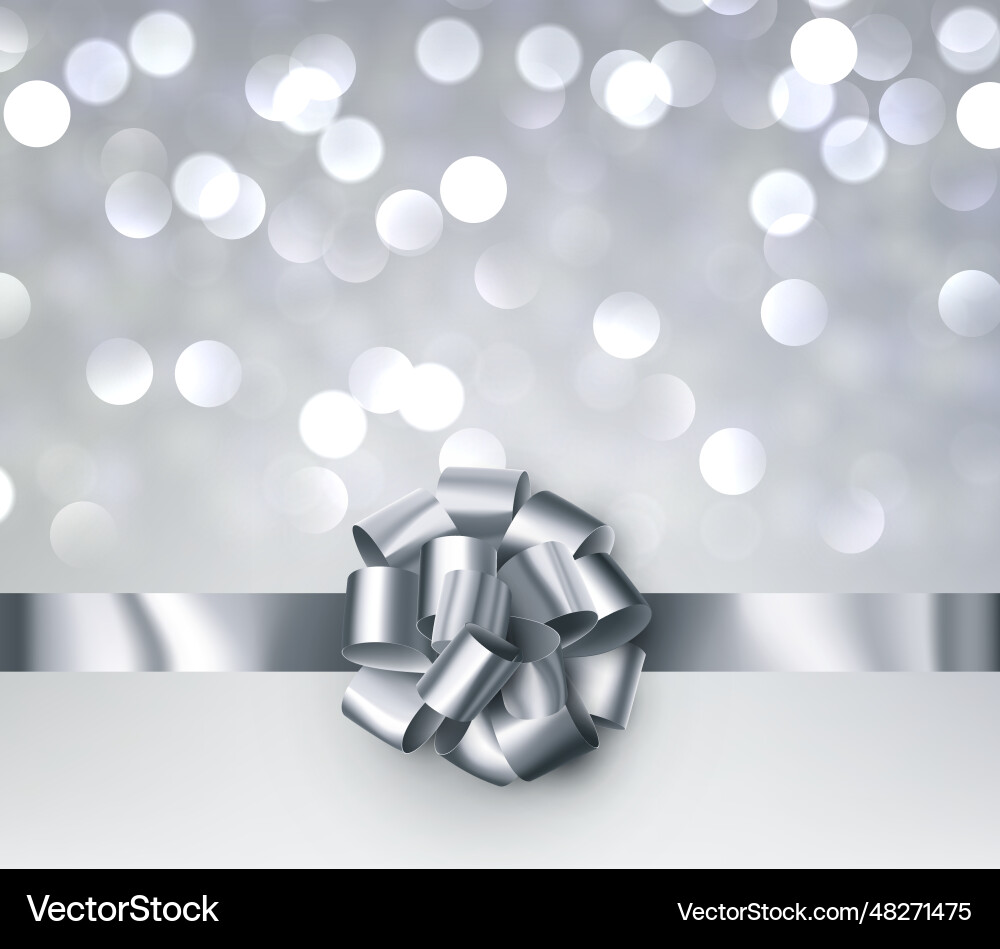Silber Folienband mit schönem Bogen auf grau Silber Folienband mit schönem Bogen auf grau vektorbild