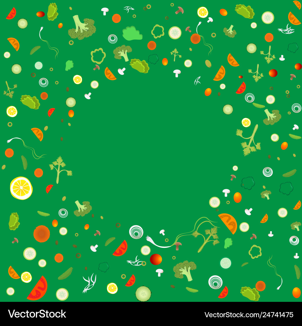 Vegetable pattern frame for web and print Vegetable pattern frame for web and print vector image