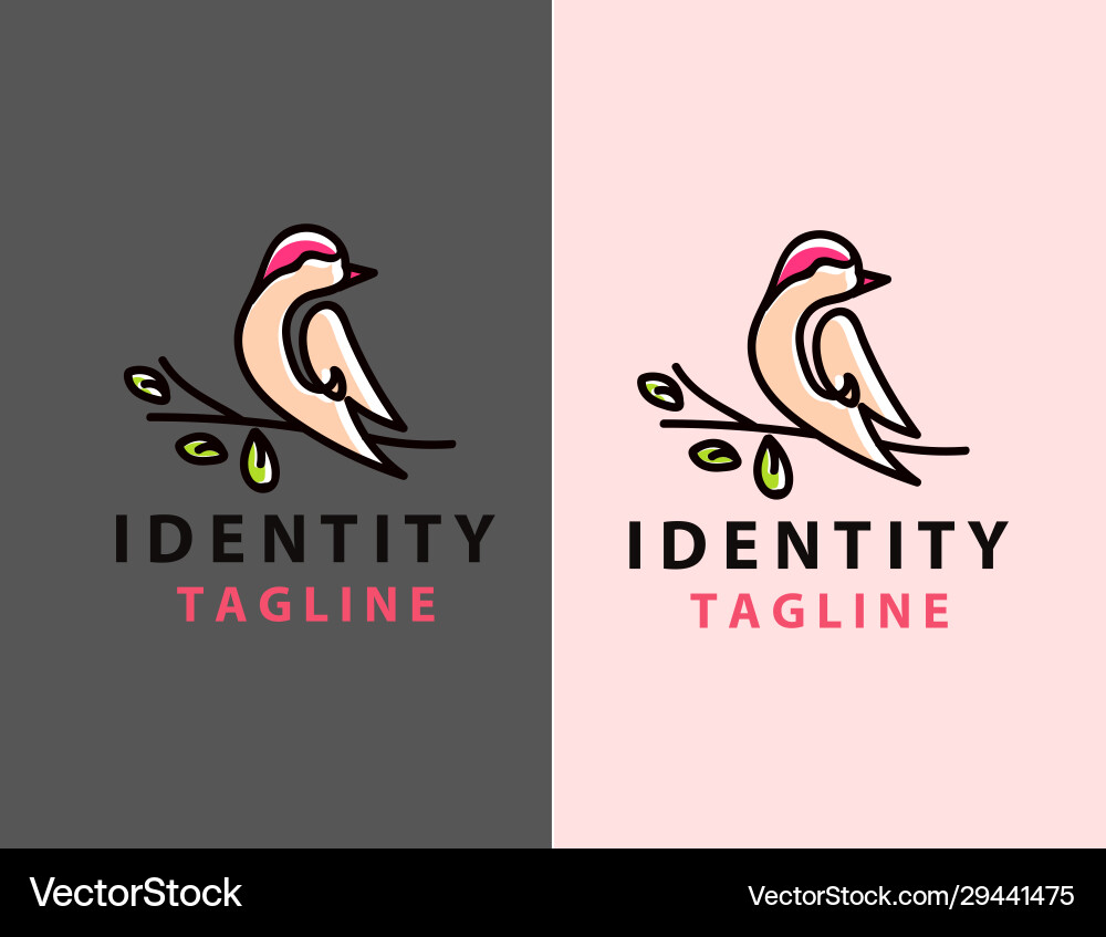 Vogellogo abstrakt lineare Kontur Design Vogellogo abstrakt lineare Kontur Design vektorbild