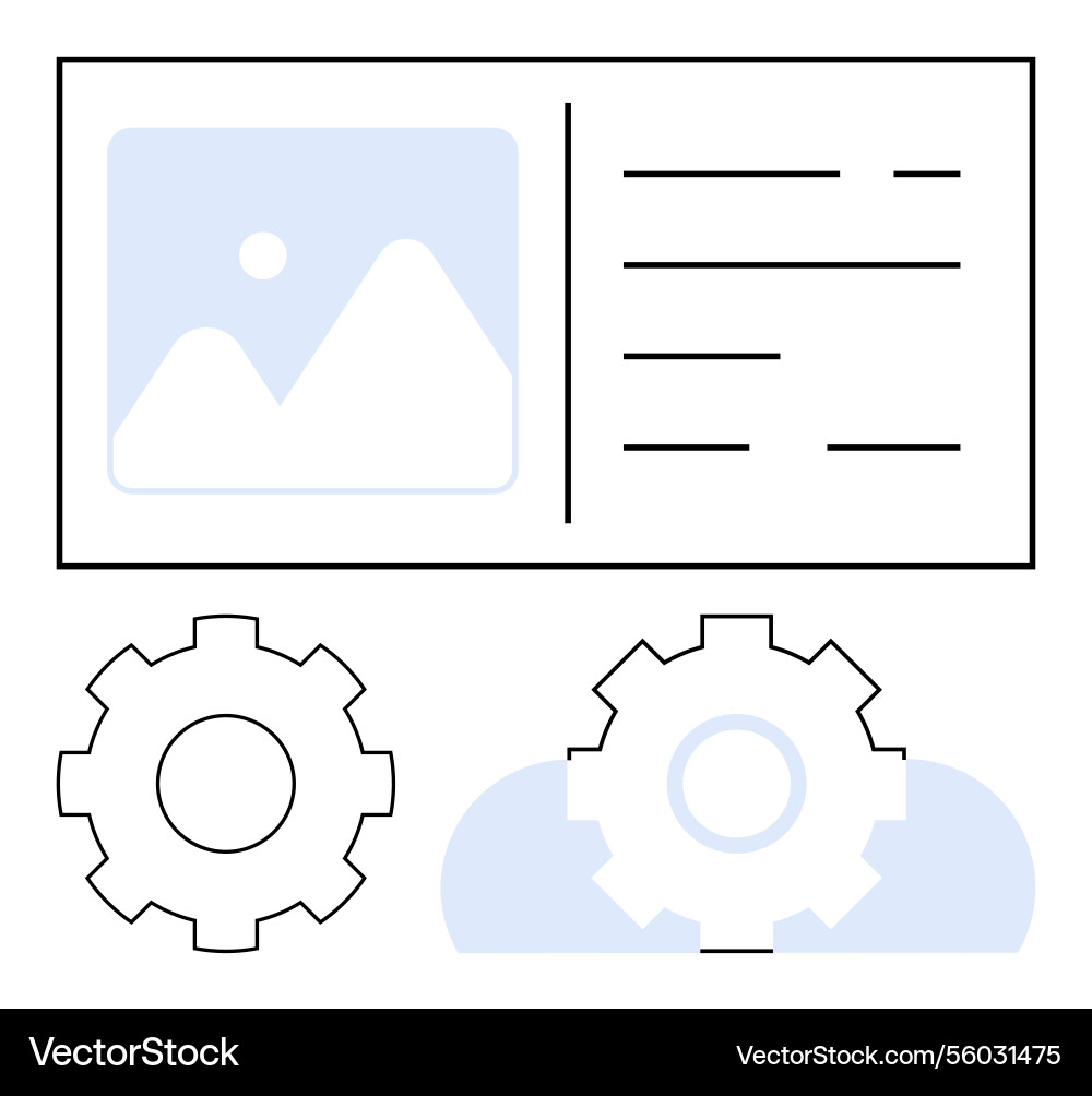 Website customization process with gears Website customization process with gears vector image