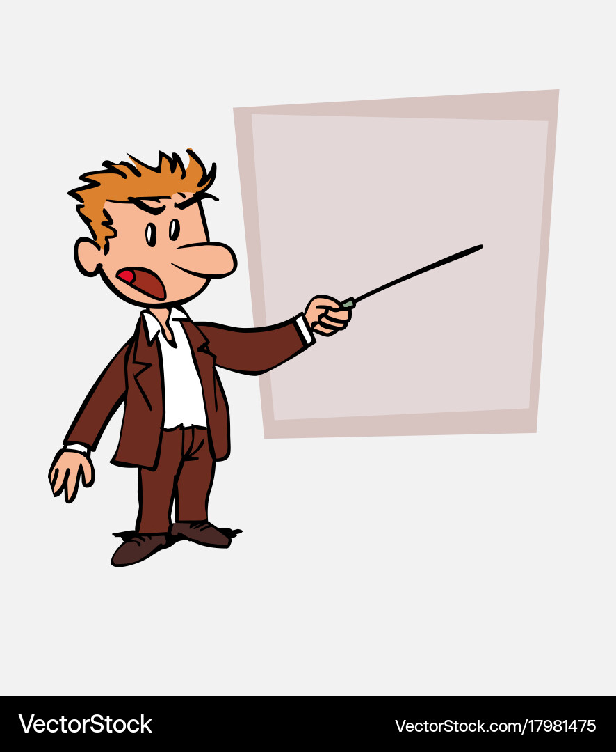 White businessman points out angry with a pointer Vector Image