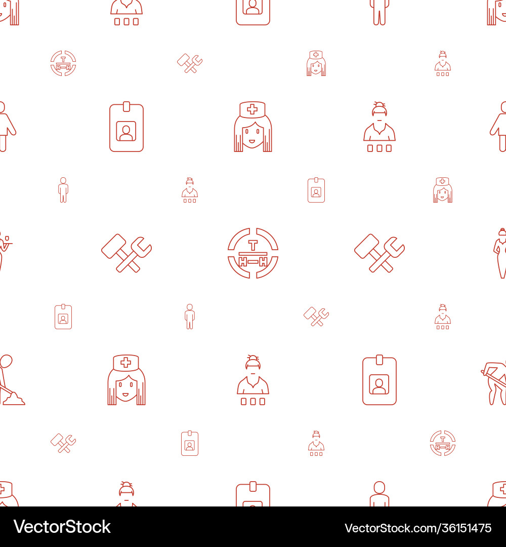 Worker icons pattern seamless white background Vector Image